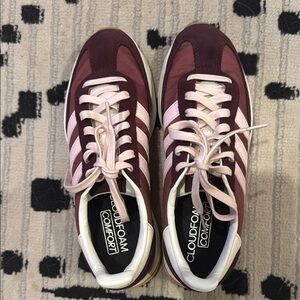 Adidas Maroon and Pink Sneakers Retro Style size 9.5